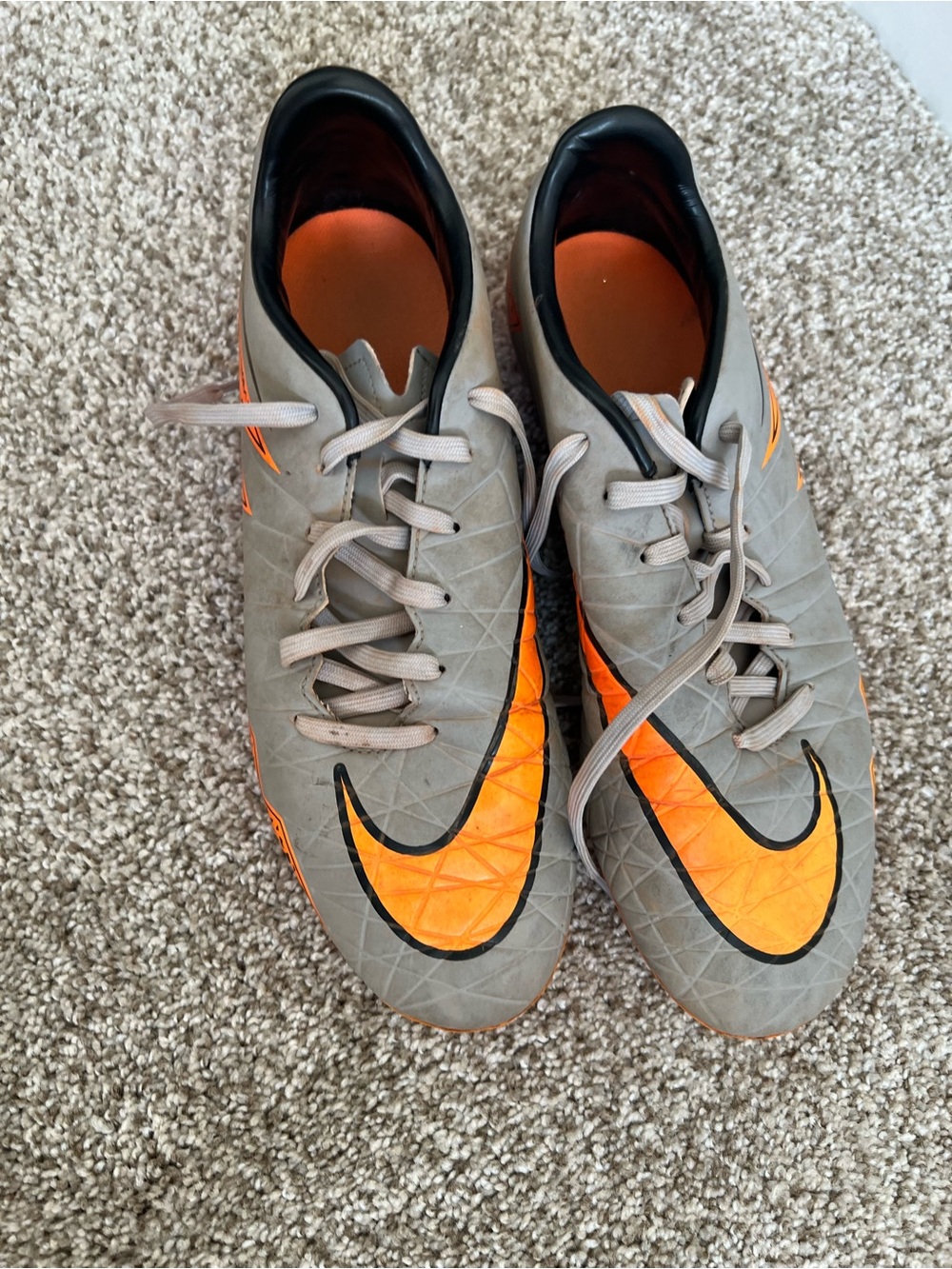 Nike Hypervenom Phelon II FG Soccer Cleats Grey Orange 749896-080